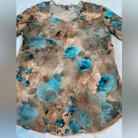 Karen Kane Lifestyle Top see through net Sz Small EUC - Picture 3 of 6